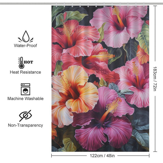 LushParadise Hibiscus Shower Curtain