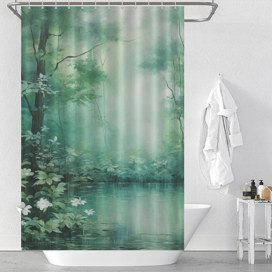 Lush Green Shower Curtain Oasis