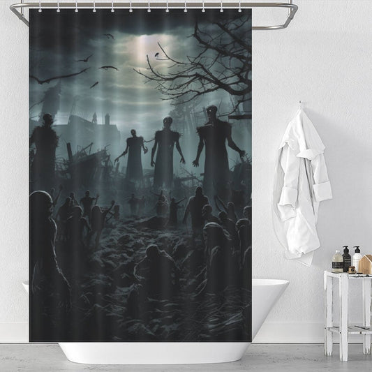 Macabre March Zombie Shower Curtain
