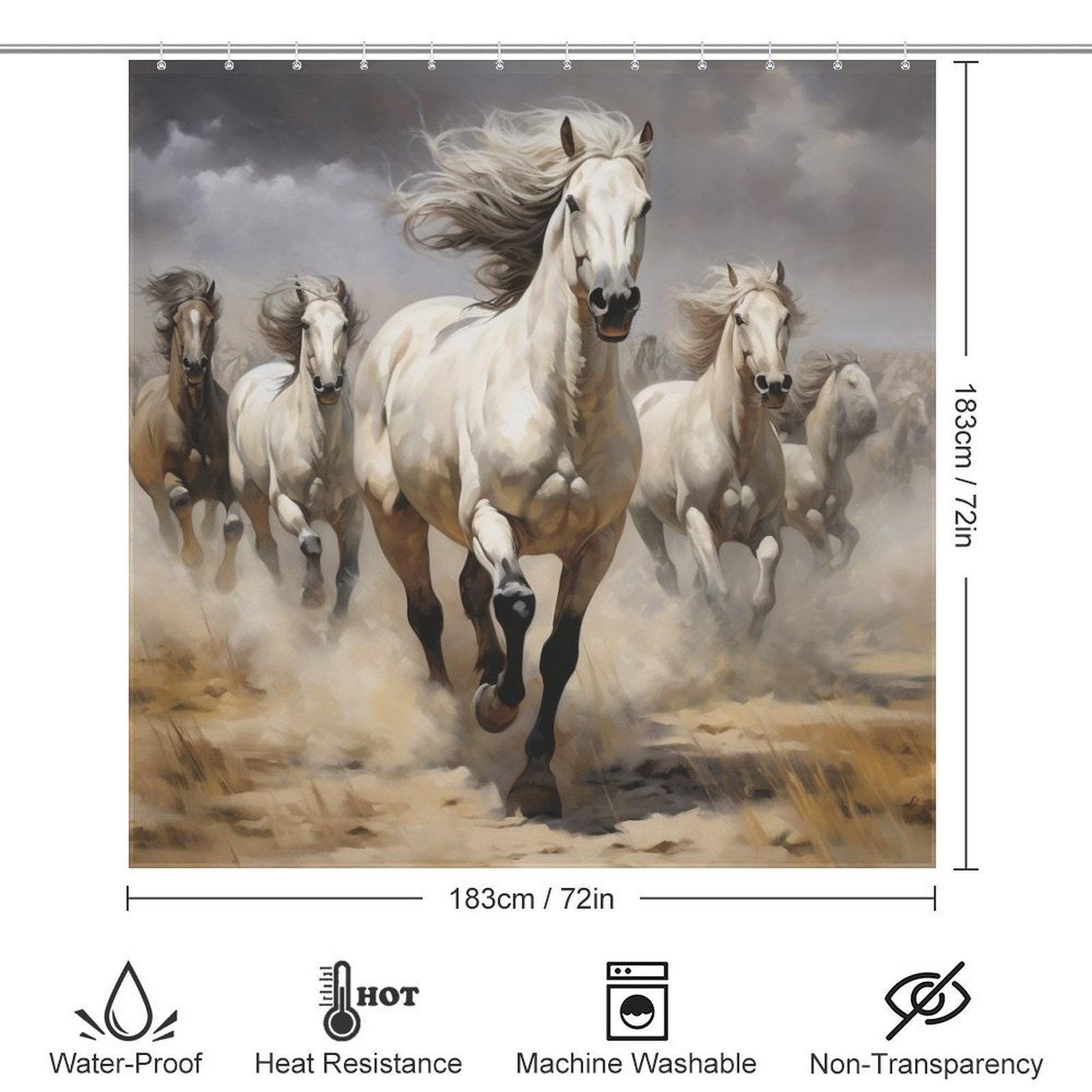 Majestic Equine Gallop Shower Curtain