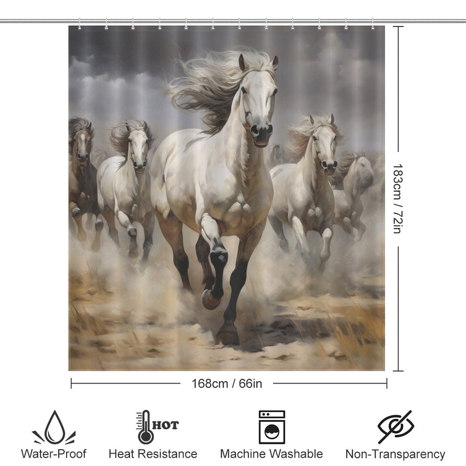 Majestic Equine Gallop Shower Curtain