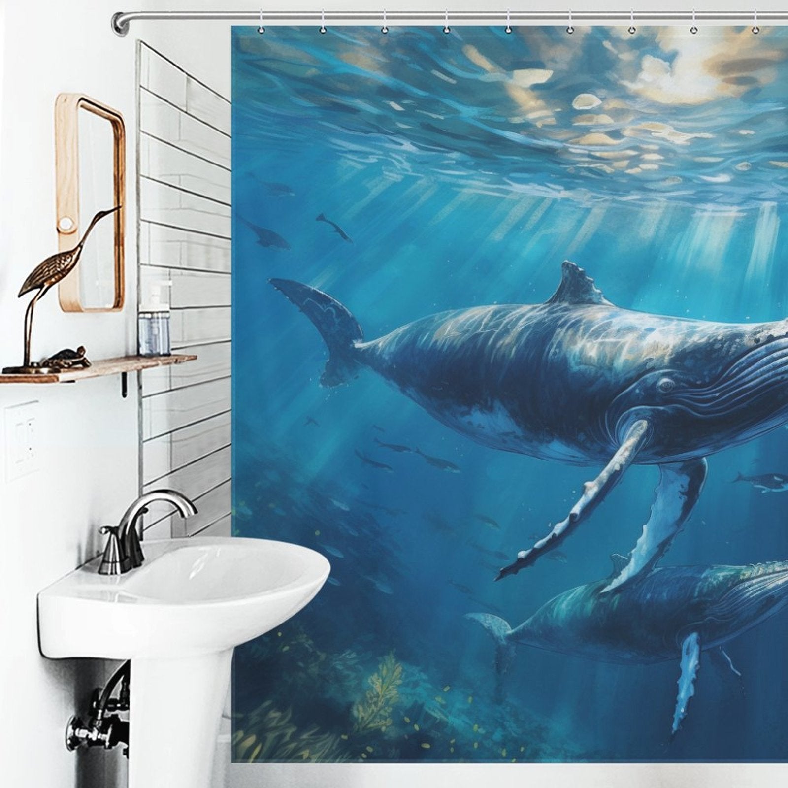 Majestic Oceanic Whale Shower Curtain