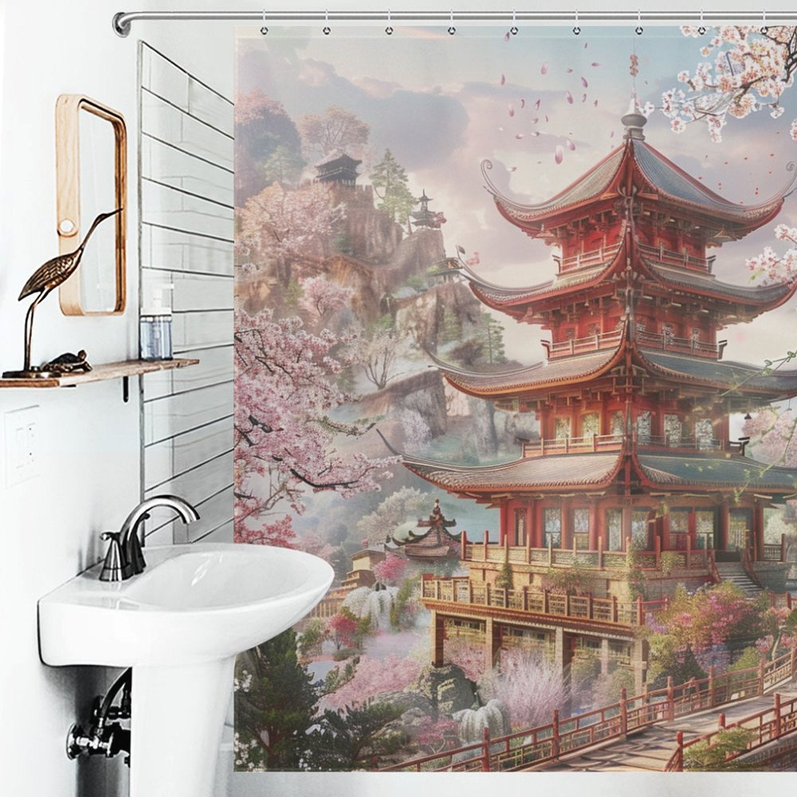 Majestic Pagodas Shower Curtain