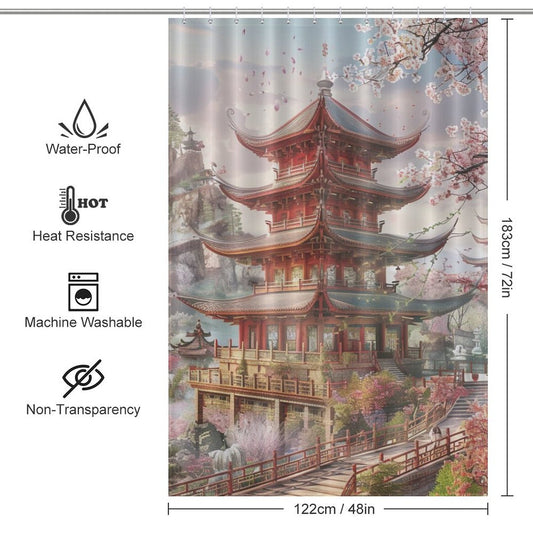 Majestic Pagodas Shower Curtain