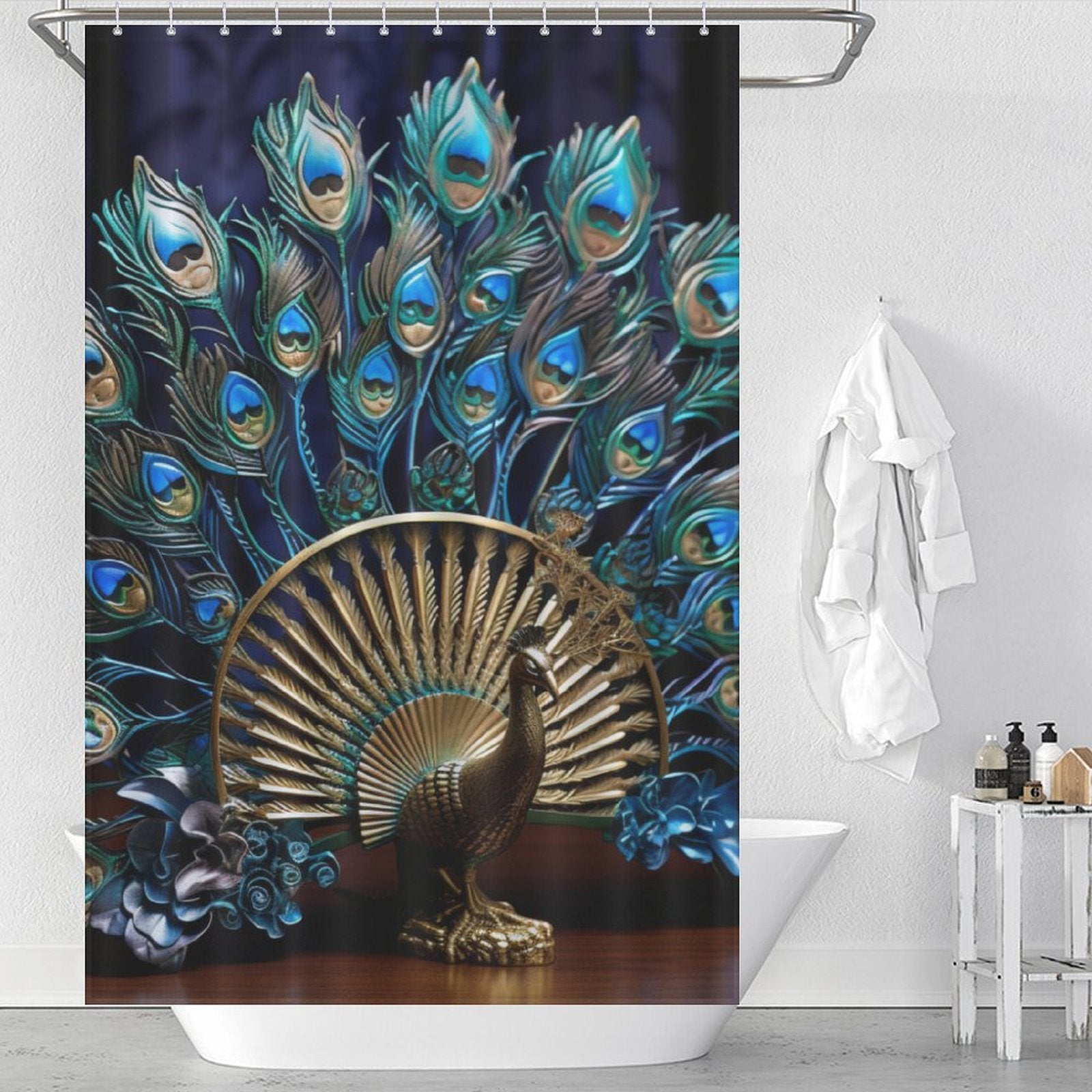 Majestic Peacock Shower Curtain