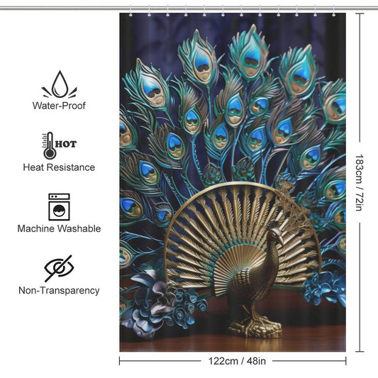 Majestic Peacock Shower Curtain