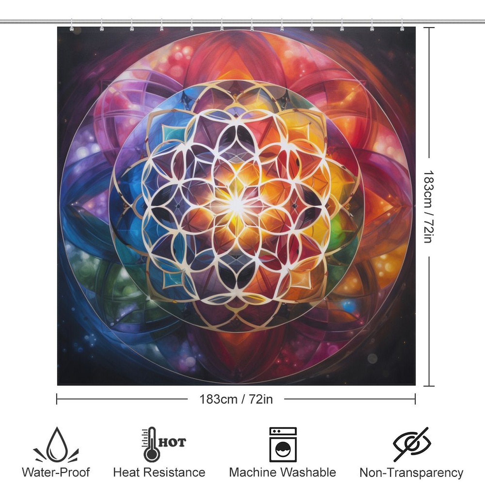 Mandala Shower Curtain Bohemian Style