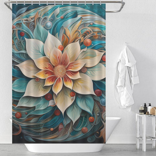 Mandala Shower Curtain Boho Elegance