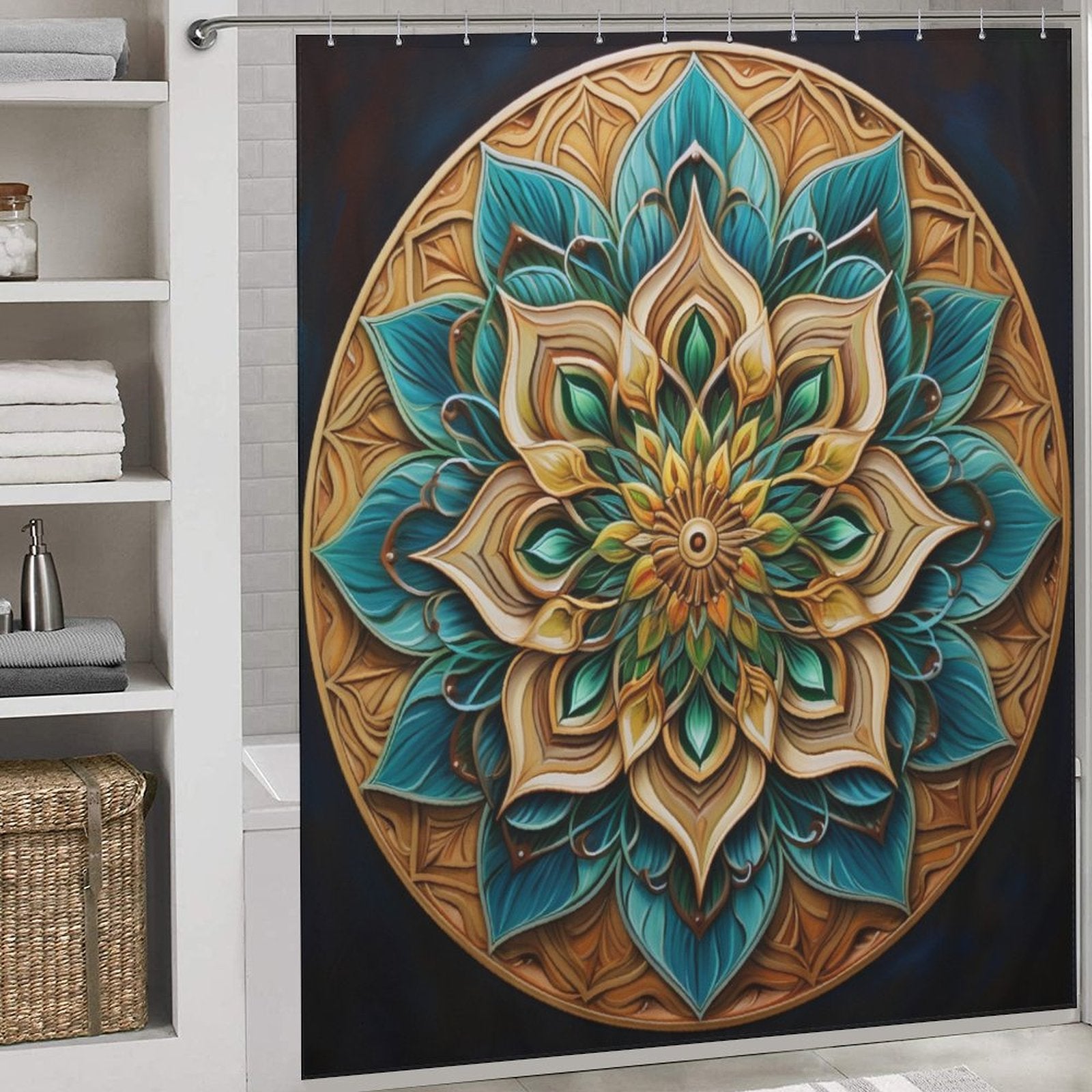 Mandala Shower Curtain Chic Elegance