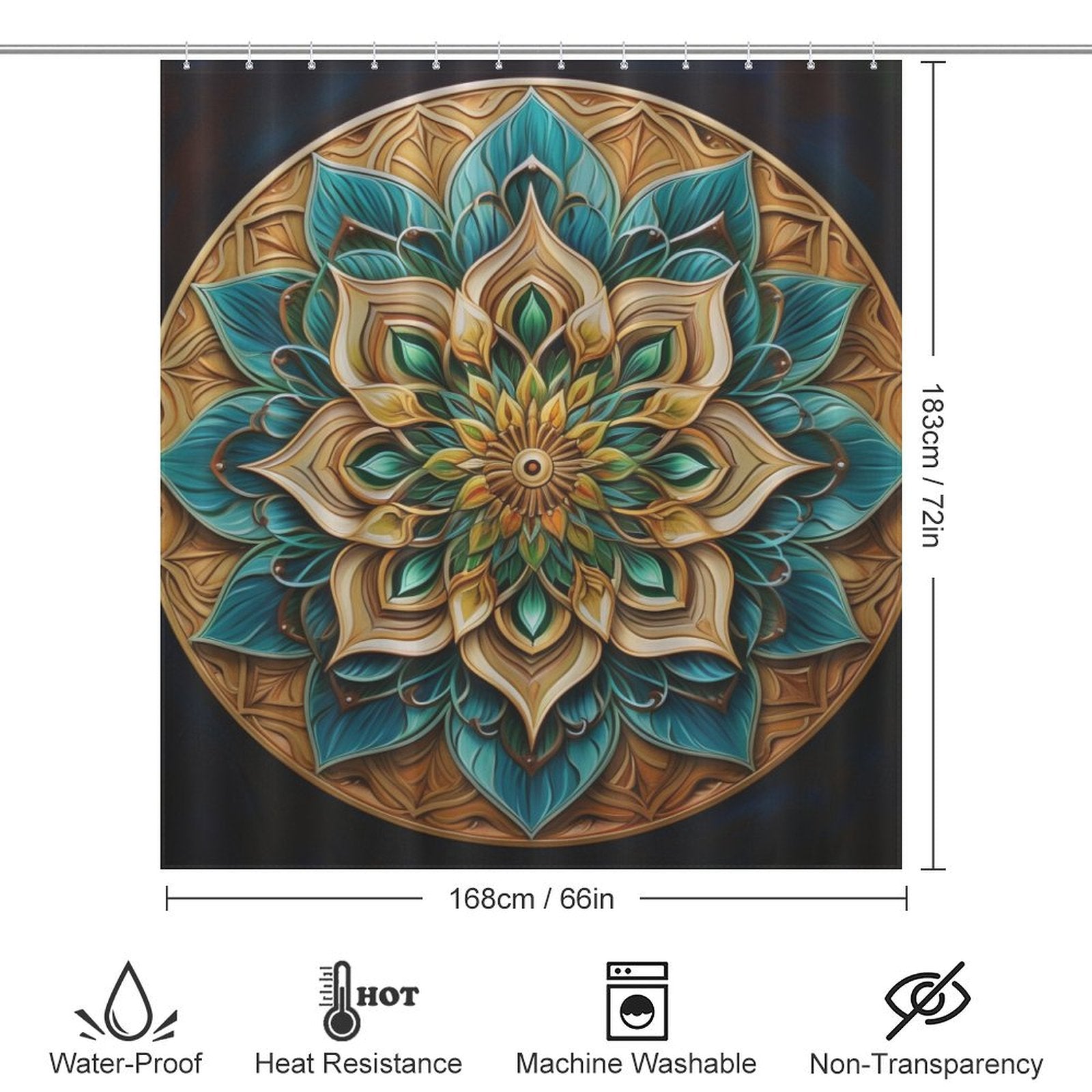 Mandala Shower Curtain Chic Elegance