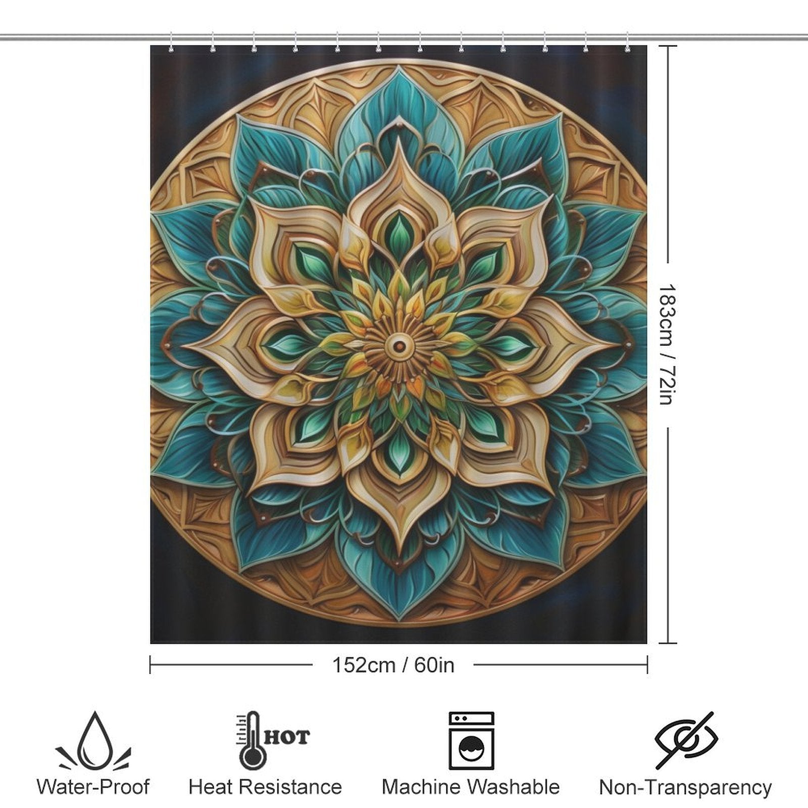 Mandala Shower Curtain Chic Elegance