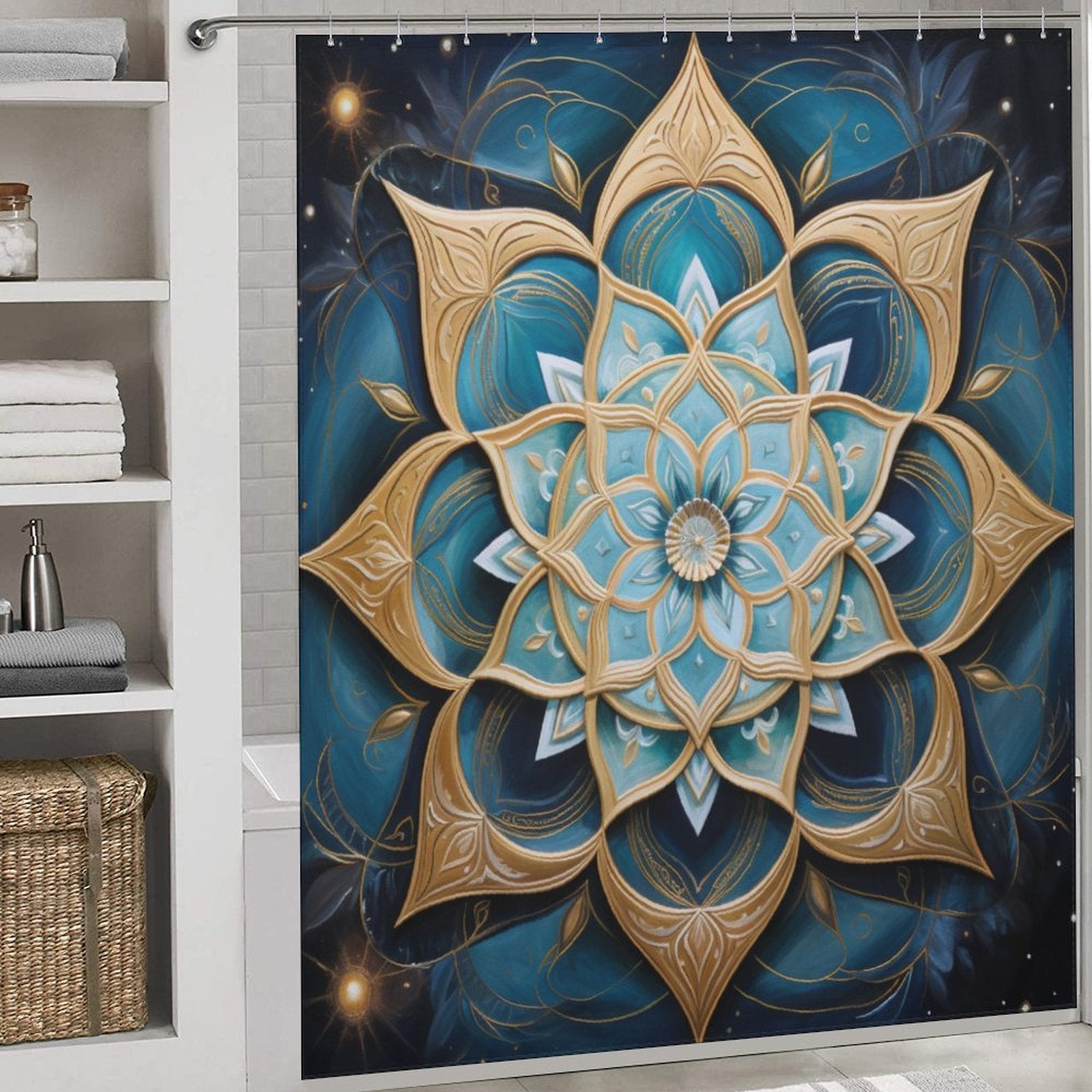 Mandala Shower Curtain Cosmic Patterns