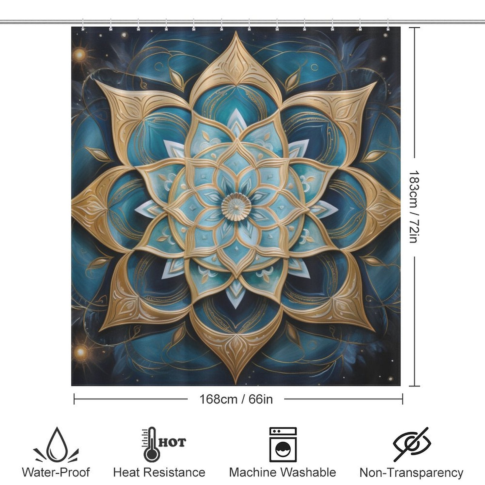 Mandala Shower Curtain Cosmic Patterns