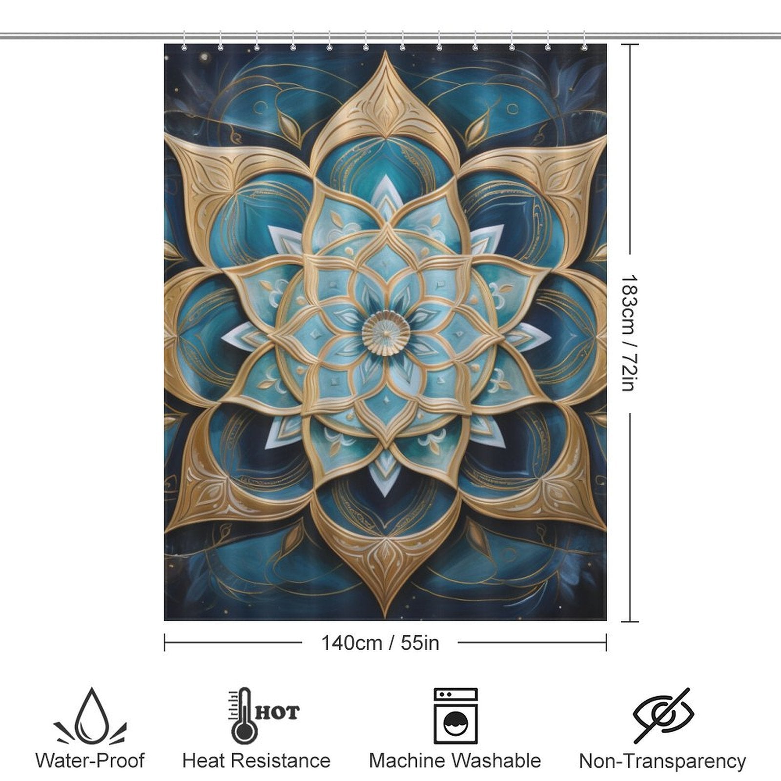 Mandala Shower Curtain Cosmic Patterns