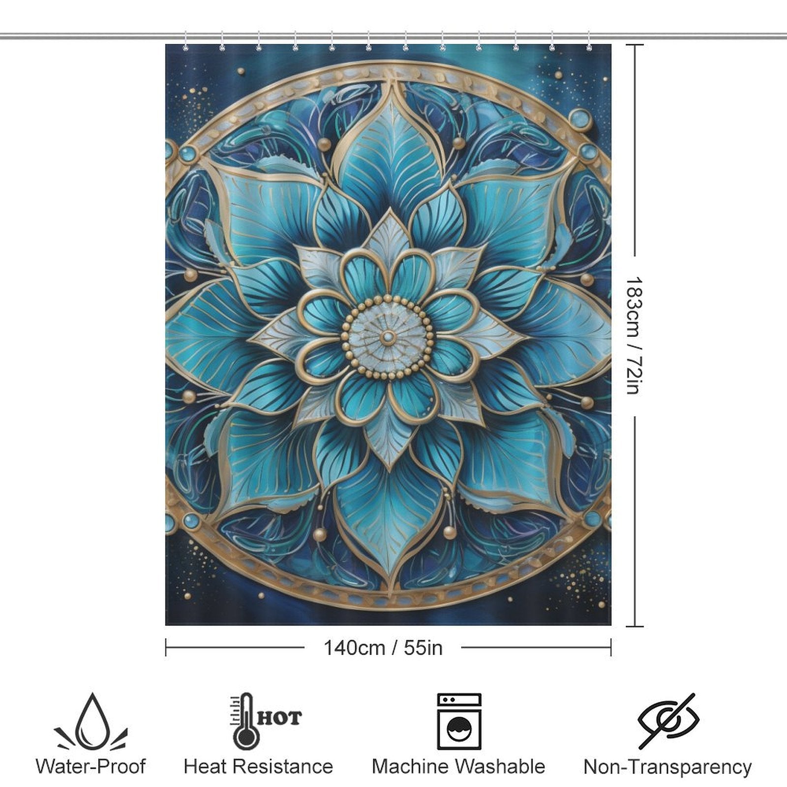 Mandala Shower Curtain Exotic Patterns