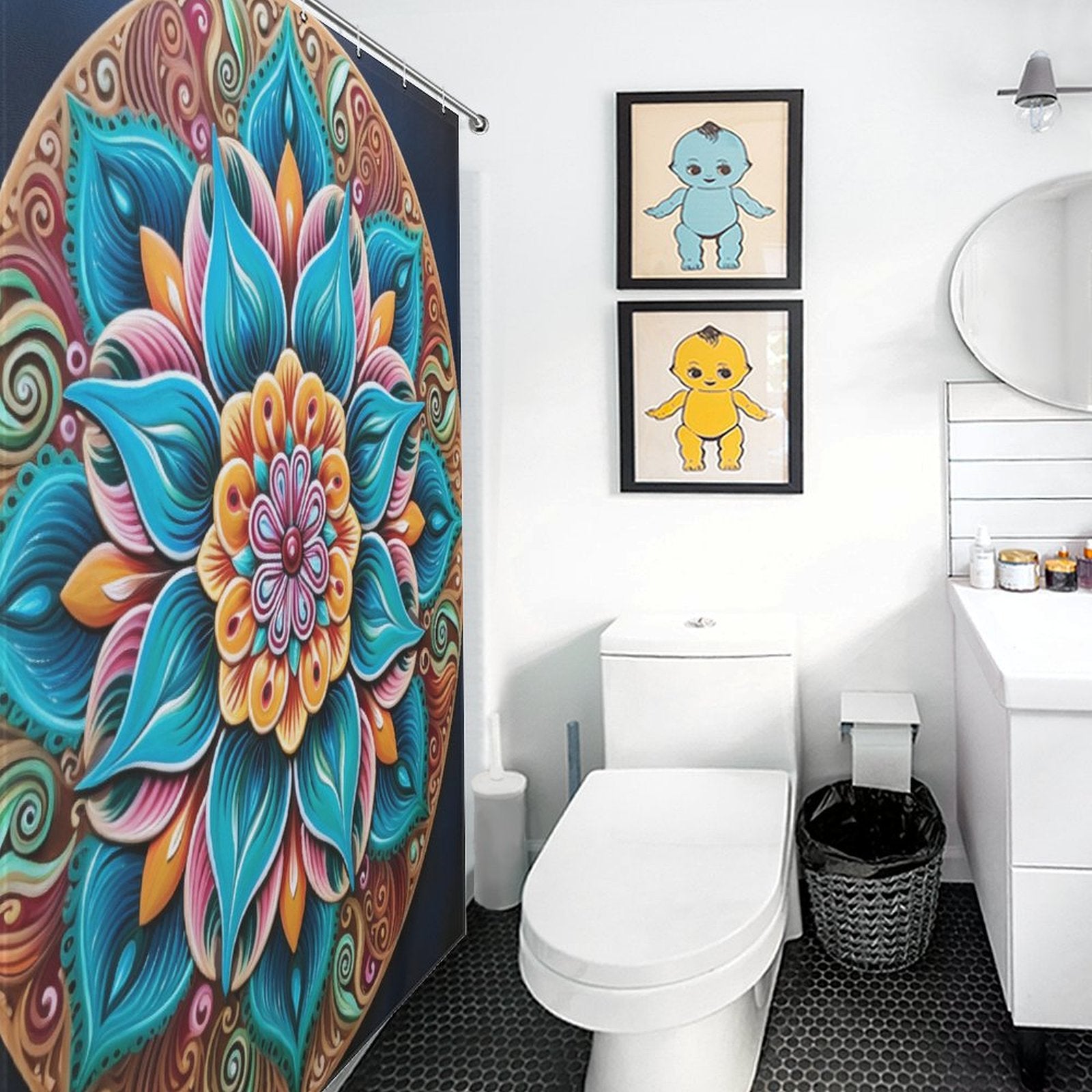 Mandala Shower Curtain Harmonious Look