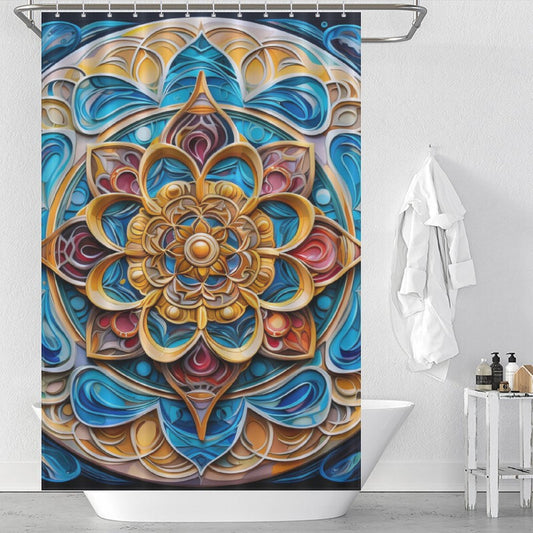Mandala Shower Curtain Meditative Art