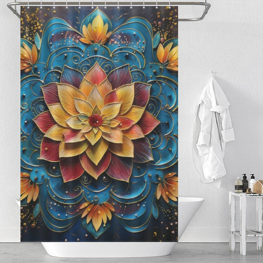 Mandala Shower Curtain Peaceful Geometry