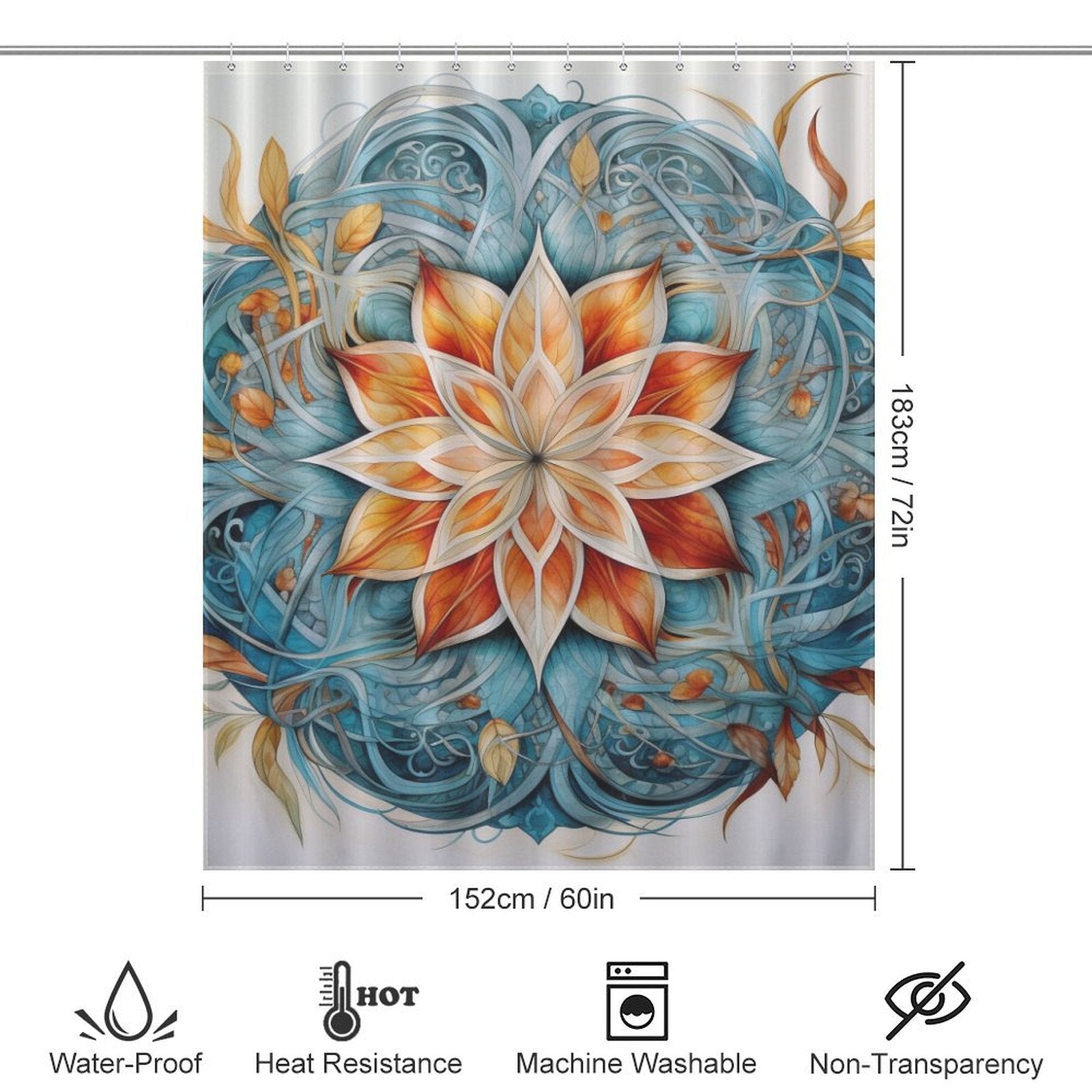 Mandala Shower Curtain Reflective Mood