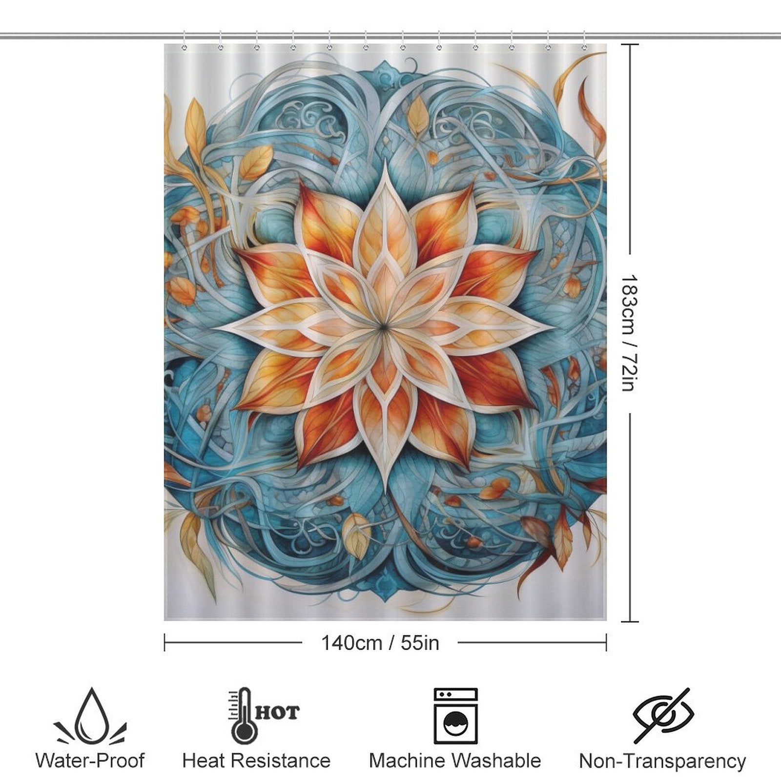 Mandala Shower Curtain Reflective Mood