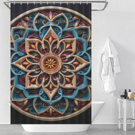 Mandala Shower Curtain Spiritual Canvas