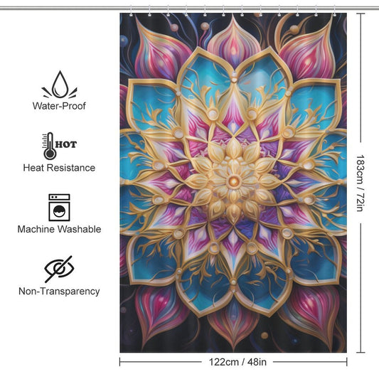 Mandala Shower Curtain Vibrant Energy