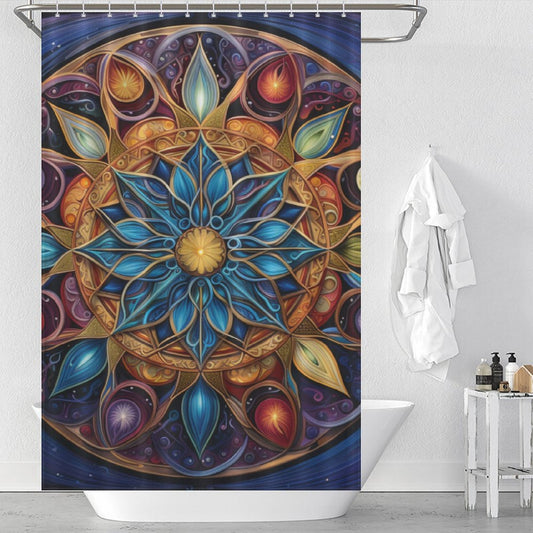 Mandala Shower Curtain Vibrant Motifs