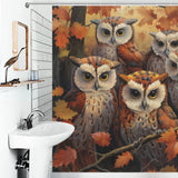 Maple Leaf Whimsical Owl Shower Curtain