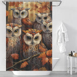 Maple Leaf Whimsical Owl Shower Curtain