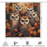 Maple Leaf Whimsical Owl Shower Curtain