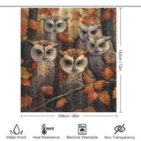 Maple Leaf Whimsical Owl Shower Curtain