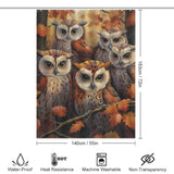 Maple Leaf Whimsical Owl Shower Curtain