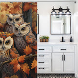 Maple Leaf Whimsical Owl Shower Curtain