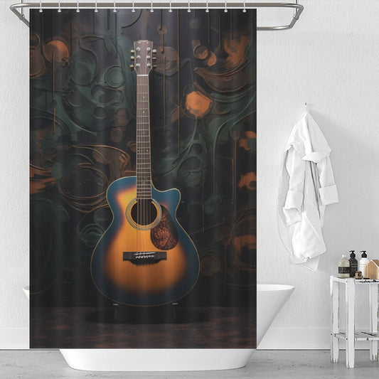 Melodic Artistry Guitar Shower Curtain