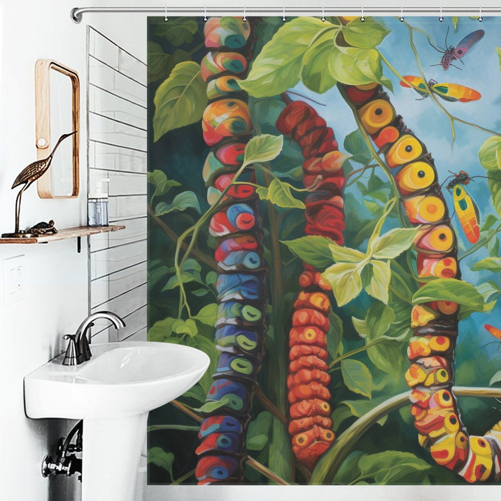 Metamorphosis Caterpillar Shower Curtain