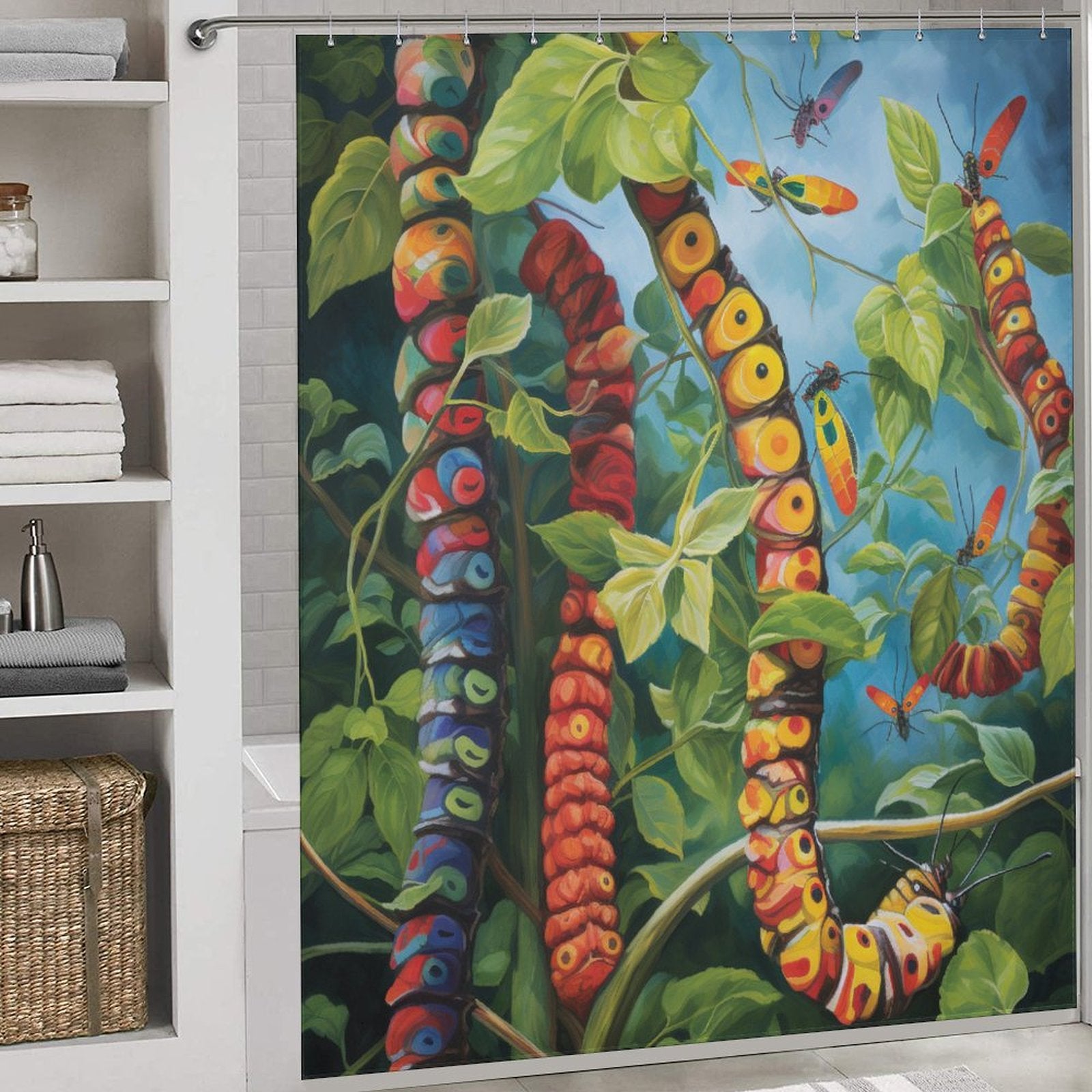 Metamorphosis Caterpillar Shower Curtain