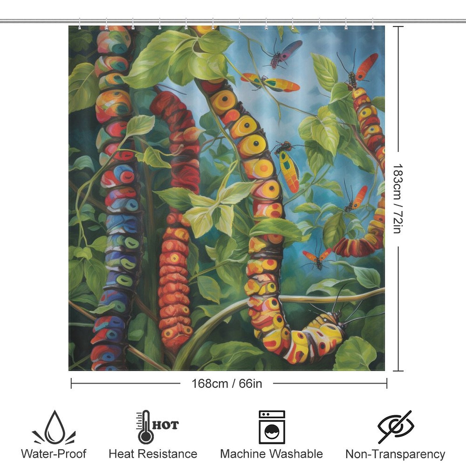 Metamorphosis Caterpillar Shower Curtain