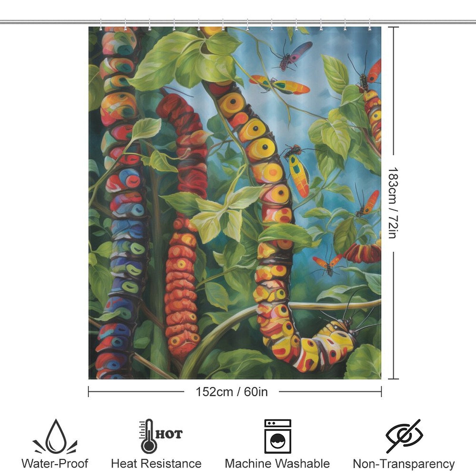 Metamorphosis Caterpillar Shower Curtain