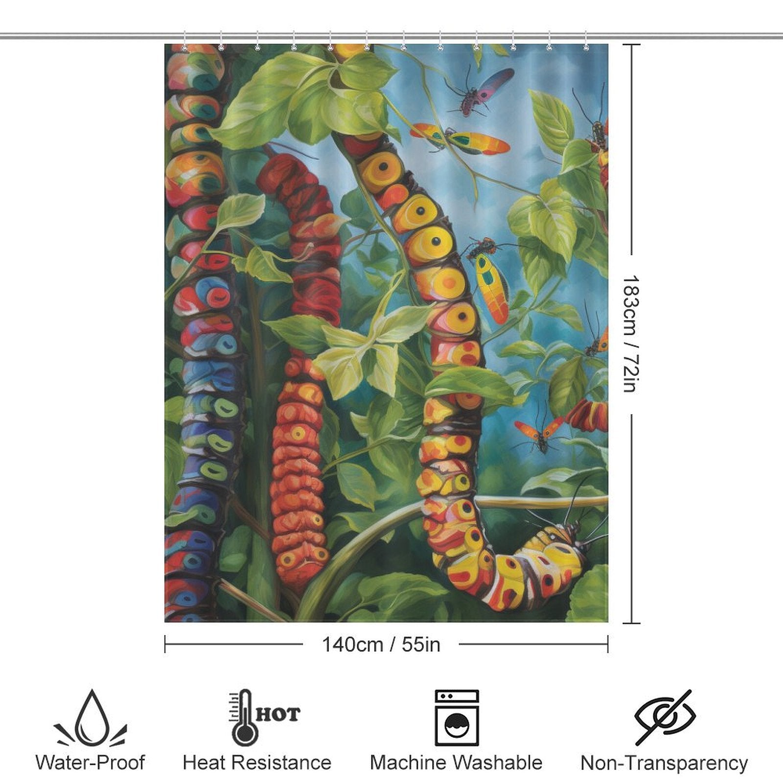 Metamorphosis Caterpillar Shower Curtain