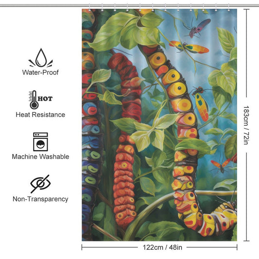 Metamorphosis Caterpillar Shower Curtain