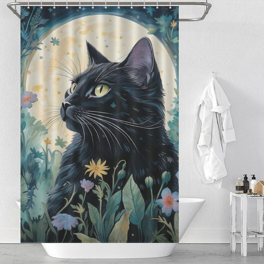 MidnightCatMystique Cat Shower Curtain