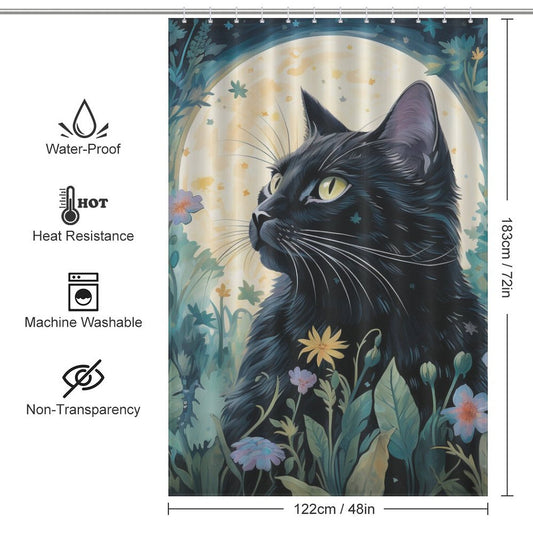 MidnightCatMystique Cat Shower Curtain