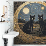 MidnightWhiskers Cat Shower Curtain