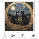 MidnightWhiskers Cat Shower Curtain