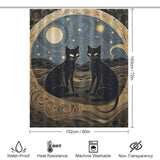 MidnightWhiskers Cat Shower Curtain