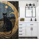 MidnightWhiskers Cat Shower Curtain