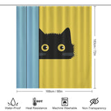 Minimalistic Cute Shy Cat Shower Curtain