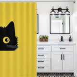 Minimalistic Cute Shy Cat Shower Curtain