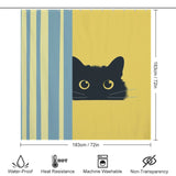 Minimalistic Shy Black Cat Shower Curtain