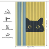 Minimalistic Shy Black Cat Shower Curtain